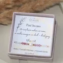 Prezent Dla Nauczyciela na Koniec Roku Podziękowanie Bransoletka z Personalizacją - Perła, Turmalin Różowy, Kryształ Górski